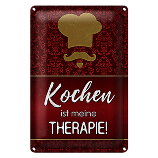 Blechschild Spruch 20x30cm Kochen ist meine Therapie