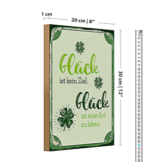 Holzschild Spruch 20x30cm Glück ist eine Art zu leben