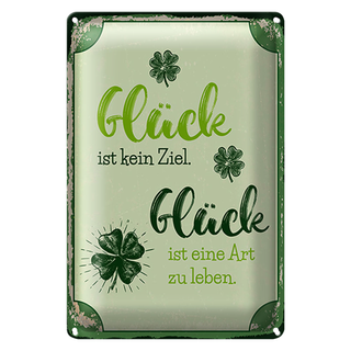 Blechschild Spruch 20x30cm Glück ist eine Art zu leben