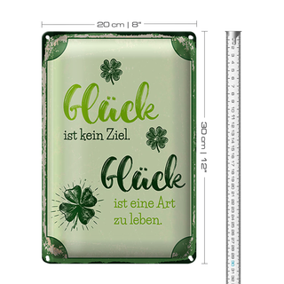 Blechschild Spruch 20x30cm Glück ist eine Art zu leben