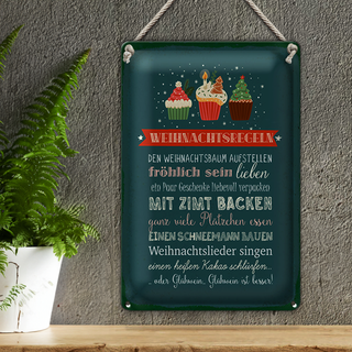 Blechschild Spruch 20x30cm Weihnachtsregeln