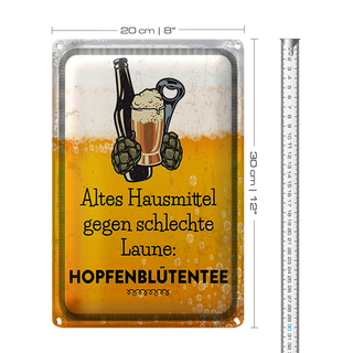 Blechschild 20x30cm Altes Hausmittel Hopfenblütentee