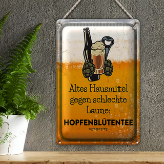 Blechschild 20x30cm Altes Hausmittel Hopfenblütentee