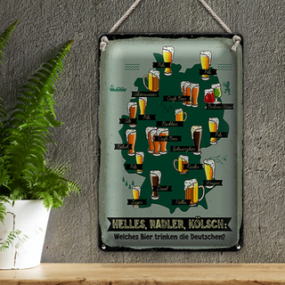 Blechschild 20x30cm Welches Bier trinken die Deutschen Karte