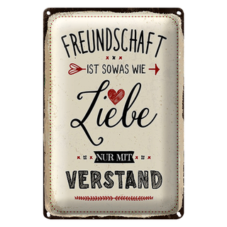 Blechschild Spruch 20x30cm Freundschaft ist sowas wie Liebe