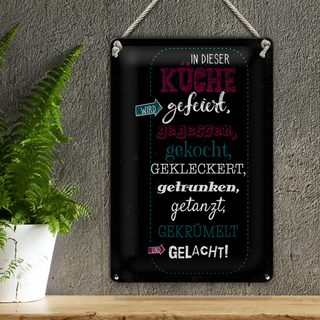 Blechschild Spruch 20x30cm In dieser Küche wird Aufzählung