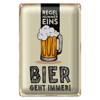 Blechschild 20x30cm Regel Nummer eins Bier geht immer