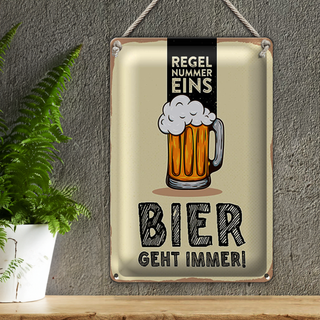 Blechschild 20x30cm Regel Nummer eins Bier geht immer