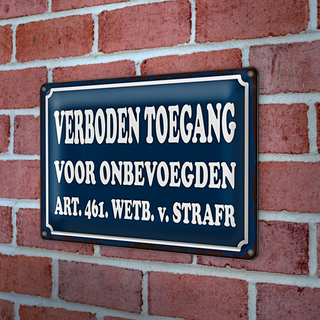 Blechschild Hinweis 30x20cm holländisch Verboden toegang Zutritt verboten