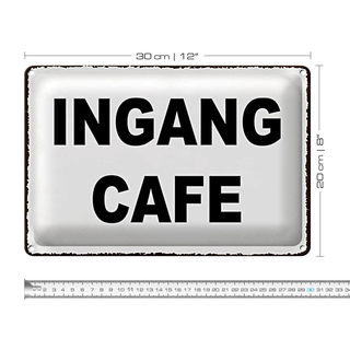 Blechschild Hinweis 30x20cm holländisch Ingang Cafe