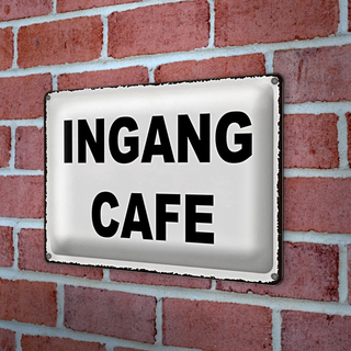 Blechschild Hinweis 30x20cm holländisch Ingang Cafe
