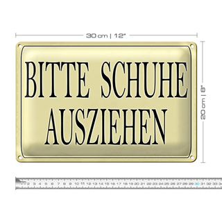 Blechschild Hinweis 30x20cm Bitte Schuhe ausziehen