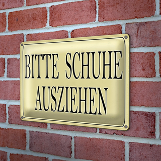 Blechschild Hinweis 30x20cm Bitte Schuhe ausziehen