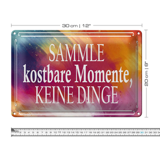 Blechschild Spruch 30x20cm sammle kostbare Momente