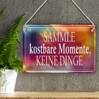 Blechschild Spruch 30x20cm sammle kostbare Momente