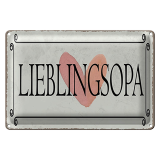 Blechschild Hinweis 30x20cm Lieblingsopa Herz