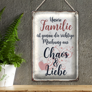 Blechschild Spruch 20x30cm unsere Familie