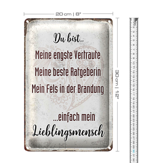 Blechschild Spruch 20x30cm du bist einfach Lieblingsmensch