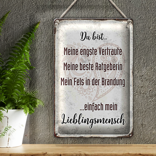 Blechschild Spruch 20x30cm du bist einfach Lieblingsmensch