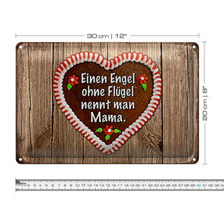 Blechschild Spruch 30x20cm Engel ohne Flügel nennt man Mama