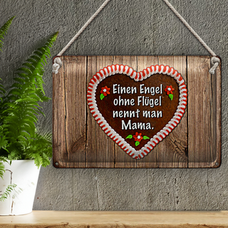 Blechschild Spruch 30x20cm Engel ohne Flügel nennt man Mama