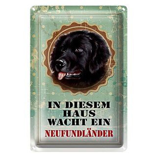 Blechschild Hund 20x30cm diesem Haus wacht Neufundländer