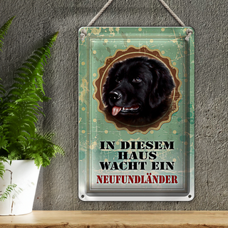 Blechschild Hund 20x30cm diesem Haus wacht Neufundländer