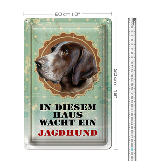 Blechschild Hund 20x30cm in diesem Haus wacht ein Jagdhund