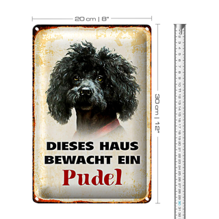Blechschild Hund 20x30cm dieses Haus bewacht ein Pudel