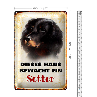 Blechschild Hund 20x30cm dieses Haus bewacht ein Setter