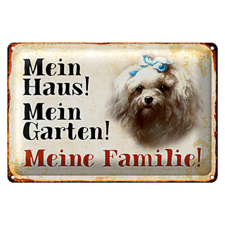 Blechschild Malteser 30x20cm mein Haus mein Garten Familie