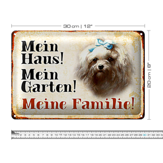 Blechschild Malteser 30x20cm mein Haus mein Garten Familie