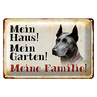 Blechschild Dobermann 30x20cm mein Haus mein Garten Familie
