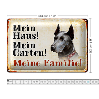 Blechschild Dobermann 30x20cm mein Haus mein Garten Familie