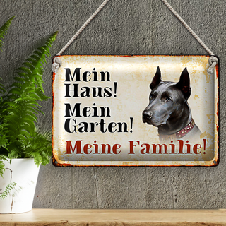 Blechschild Dobermann 30x20cm mein Haus mein Garten Familie