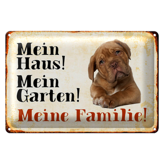 Blechschild Beagle 30x20cm mein Haus mein Garten Familie