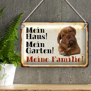 Blechschild Beagle 30x20cm mein Haus mein Garten Familie