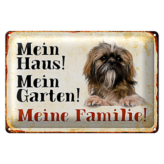 Blechschild Pekinese 30x20cm mein Haus mein Garten Familie