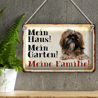 Blechschild Pekinese 30x20cm mein Haus mein Garten Familie