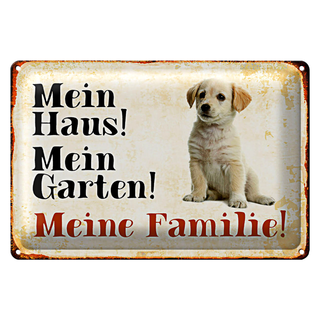 Blechschild Labrador 30x20cm mein Haus mein Garten Familie