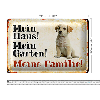 Blechschild Labrador 30x20cm mein Haus mein Garten Familie
