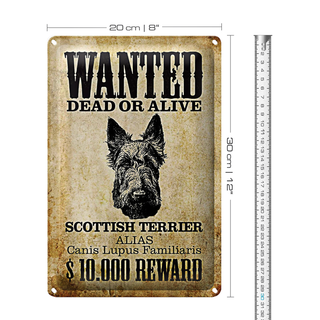 Blechschild Hund 20x30cm wanted Scottish Terrier