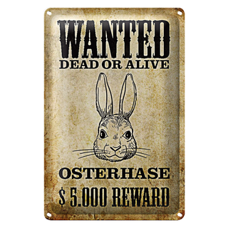 Blechschild Tiere 20x30cm wanted Osterhase