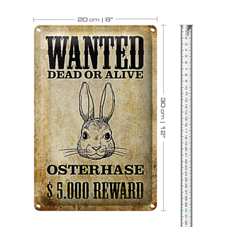 Blechschild Tiere 20x30cm wanted Osterhase