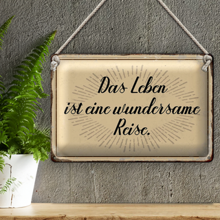 Blechschild Spruch 30x20cm das Leben ist wundersame Reise