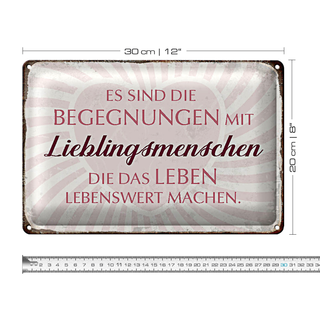 Blechschild Spruch 30x20cm Lieblingsmenschen Leben