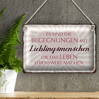 Blechschild Spruch 30x20cm Lieblingsmenschen Leben