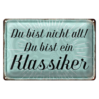 Blechschild Spruch 30x20cm du bist nicht alt du Klassiker