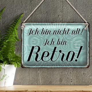 Blechschild Spruch 30x20cm ich bin nicht alt ich bin Retro