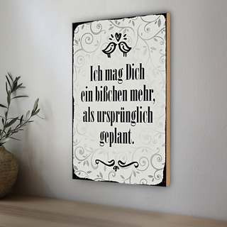 Holzschild Spruch 20x30cm ich mag dich ein bißchen mehr